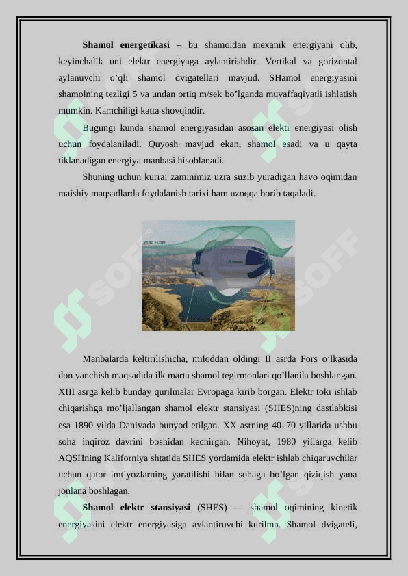 Shamol energitik qurilmalari 2