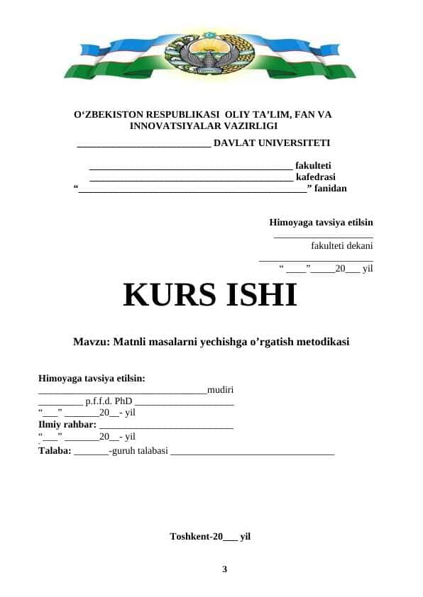 Matnli masalarni yechishga o’rgatish metodikasi 1
