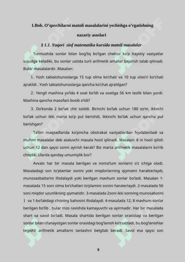 Matnli masalarni yechishga o’rgatish metodikasi 7