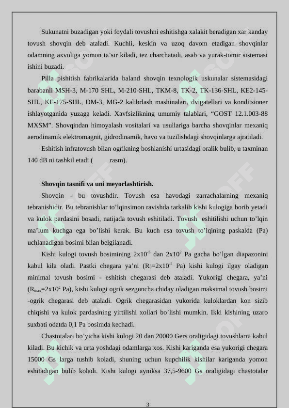 Shovqin va titrashdan himoyalanish texnik vositalaridan guruhlanishi va tuzilishi 3