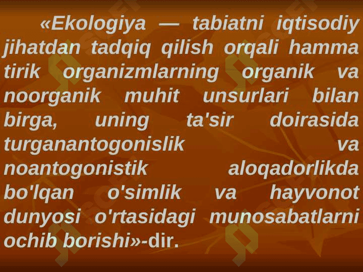 KIMYO, EKOLOGIYA VA BIZ! 2