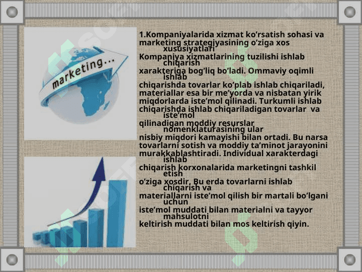 KOMPANIYALARNING MARKETING  FAOLIYATI TAHLILI 2