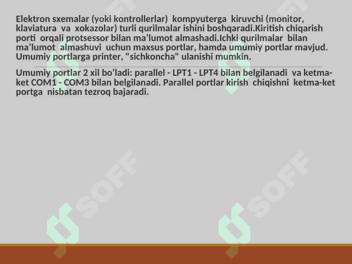 Komputerning qo’shimcha qurilmalari va        vazifalari 8