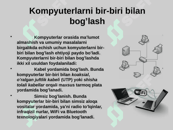 KOMPYUTER TARMOQLARI VA ULARNING AHAMIYUTIKOMPYUTER TARMOQLARI VA ULARNING AHAMIYUTI 3