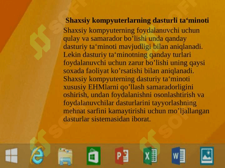 Kompyuterning dasturiy ta‘minoti va operatsion tizimlar 2