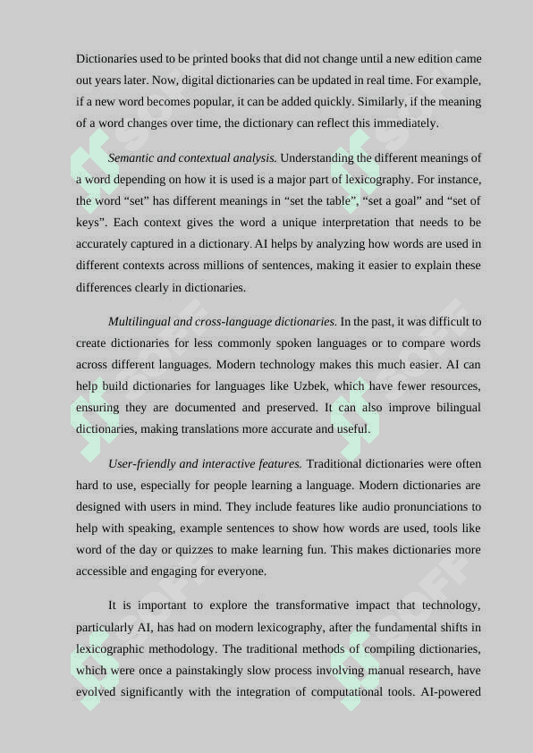 Lexicography in the age of artificial intelligence (challenges and opportunities) in English and Uzbek 8