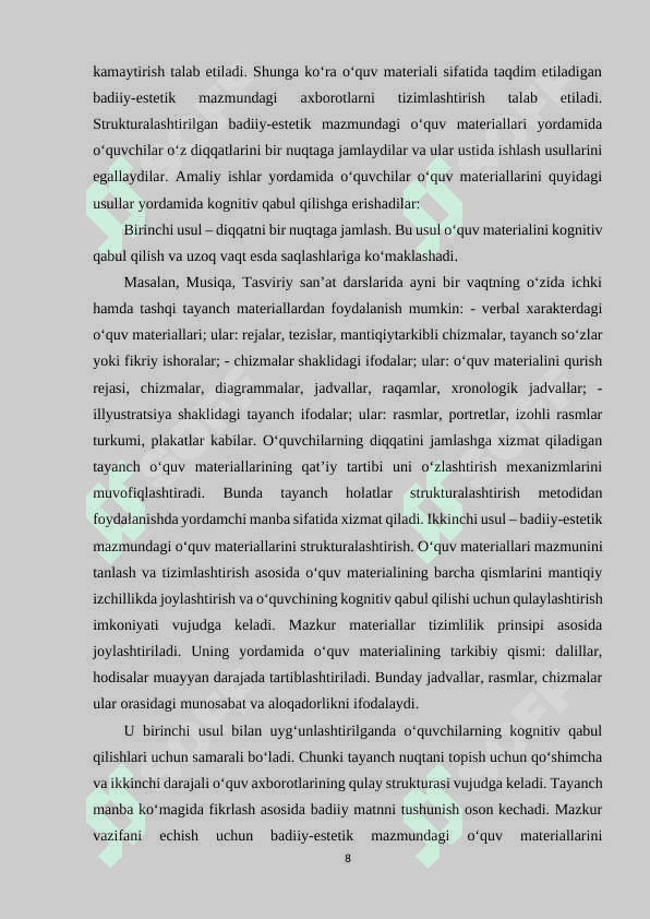 O'QUV MATERIALLARINI TA'MINLASH VA BOSHQARISH TIZIMLARI 8