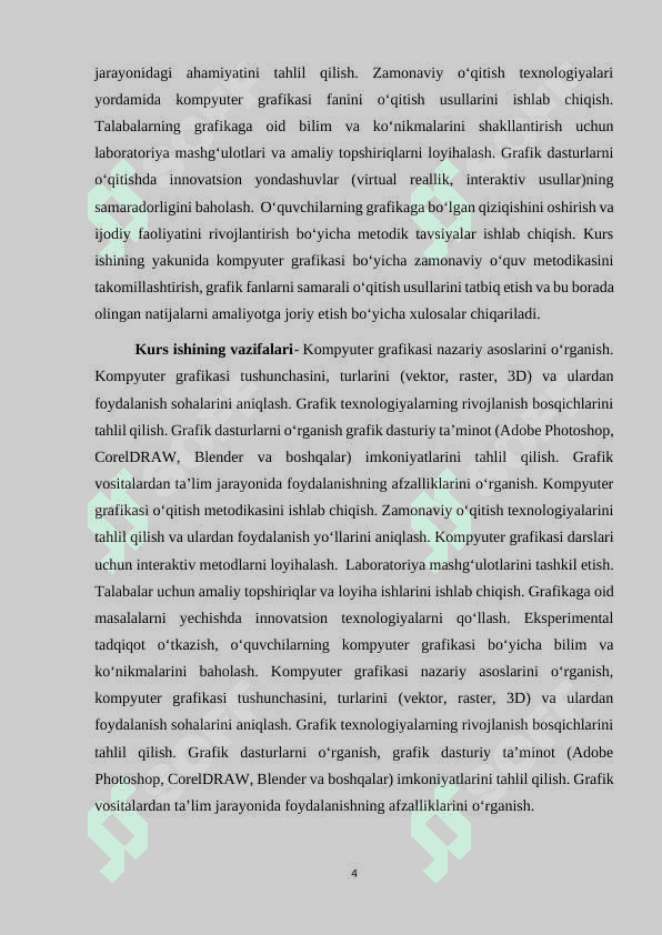 Kompyuter grafikasi va uning o`qitish metodikasi 4