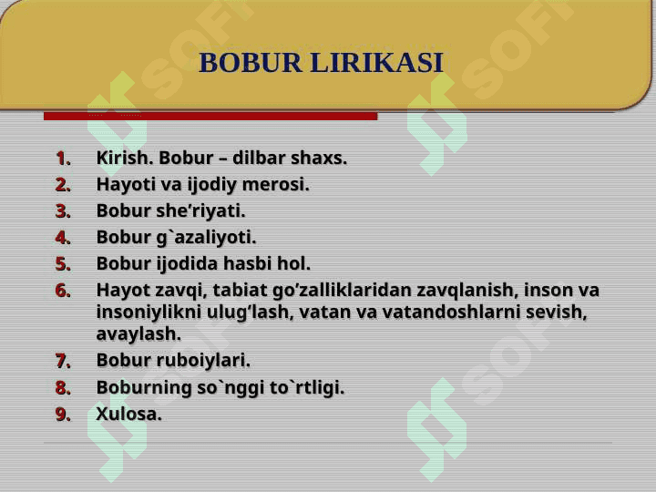 Bobur lirikasi 2