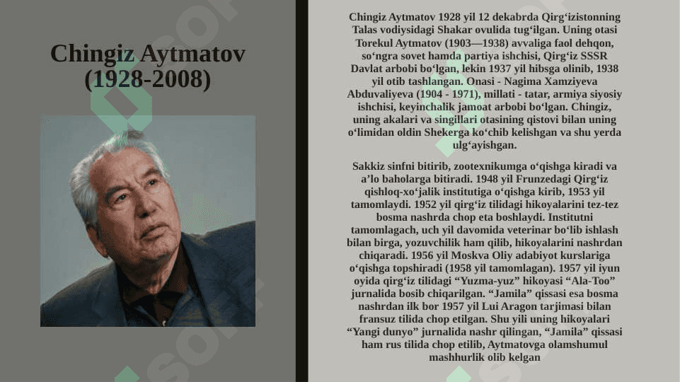 Chingiz Aytmatov hayoti va ijodi 3