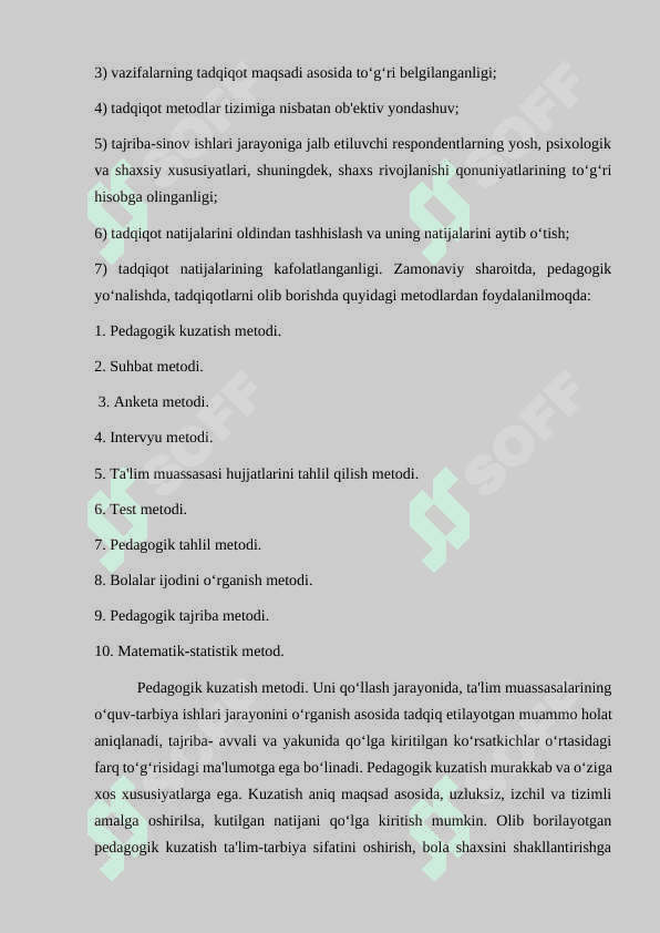 Metod haqida tushuncha,  pedagogik tadqiqot metodlari 7