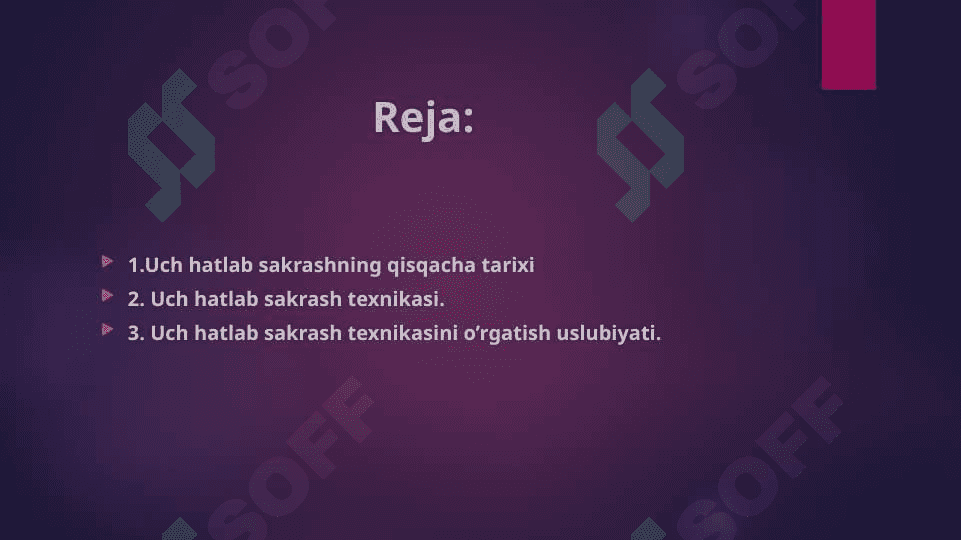 Uch hatlab sakrash texnikasi asoslari. 2