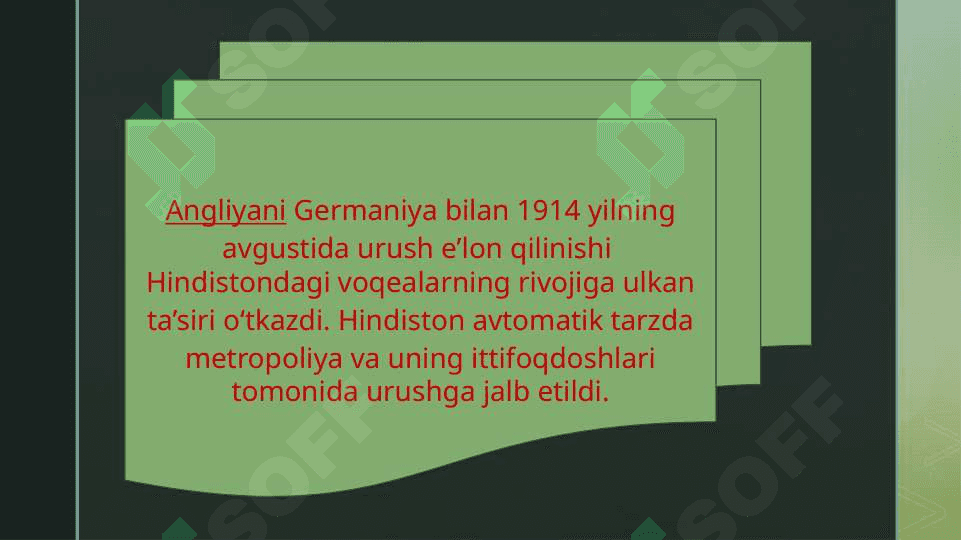 Hindiston Birinchi Jahon urushi yillarida 2