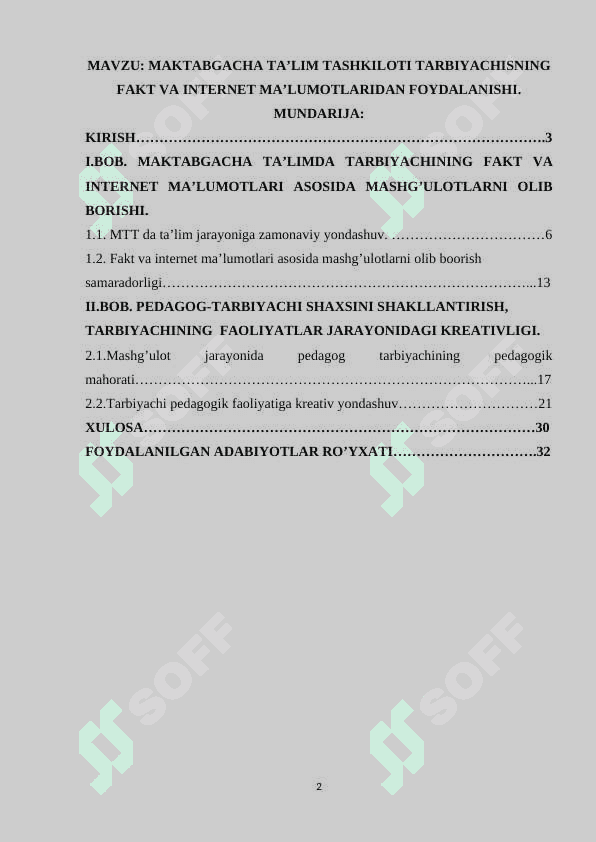 Maktabgacha ta’lim tashkiloti tarbiyachisning fakt va internet ma’lumotlaridan foydalanishi 2
