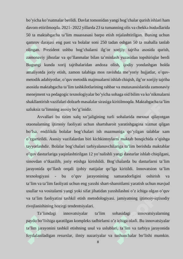 Maktabgacha ta’lim tashkiloti tarbiyachisning fakt va internet ma’lumotlaridan foydalanishi 8
