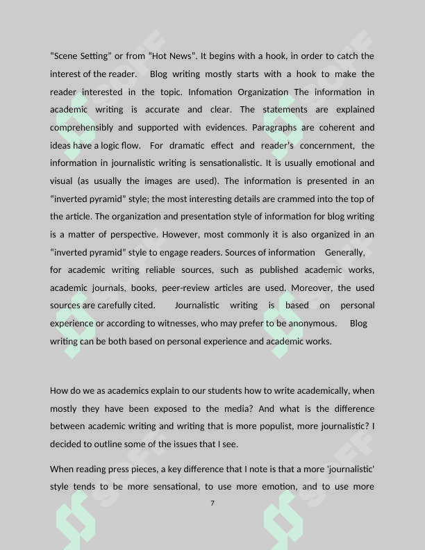Academic writing and journalism 7