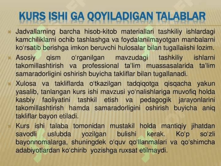Kurs ishi bituruv malakaviy ishini yozish tartibi 5