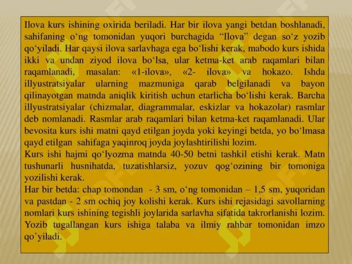 Kurs ishi bituruv malakaviy ishini yozish tartibi 8