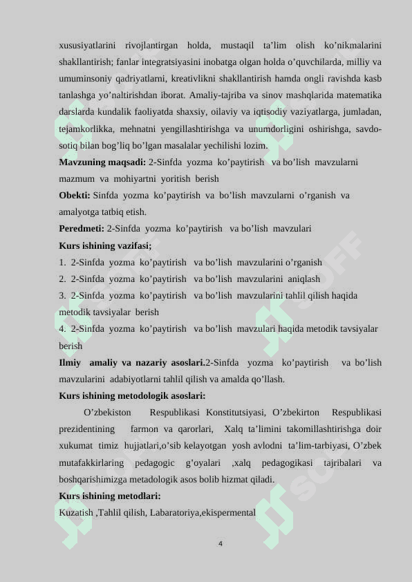 Boshlang’ich sinflarda og’zaki va yozma hisoblash usullari 4