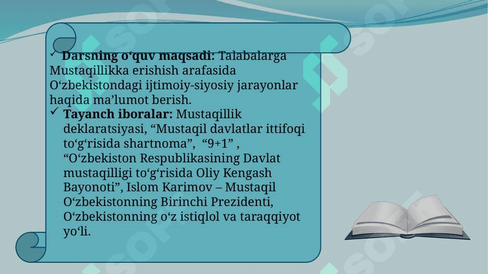 Mustaqil O‘zbekiston Respublikasining tashkil topishi va uning tarixiy ahamiyati 2