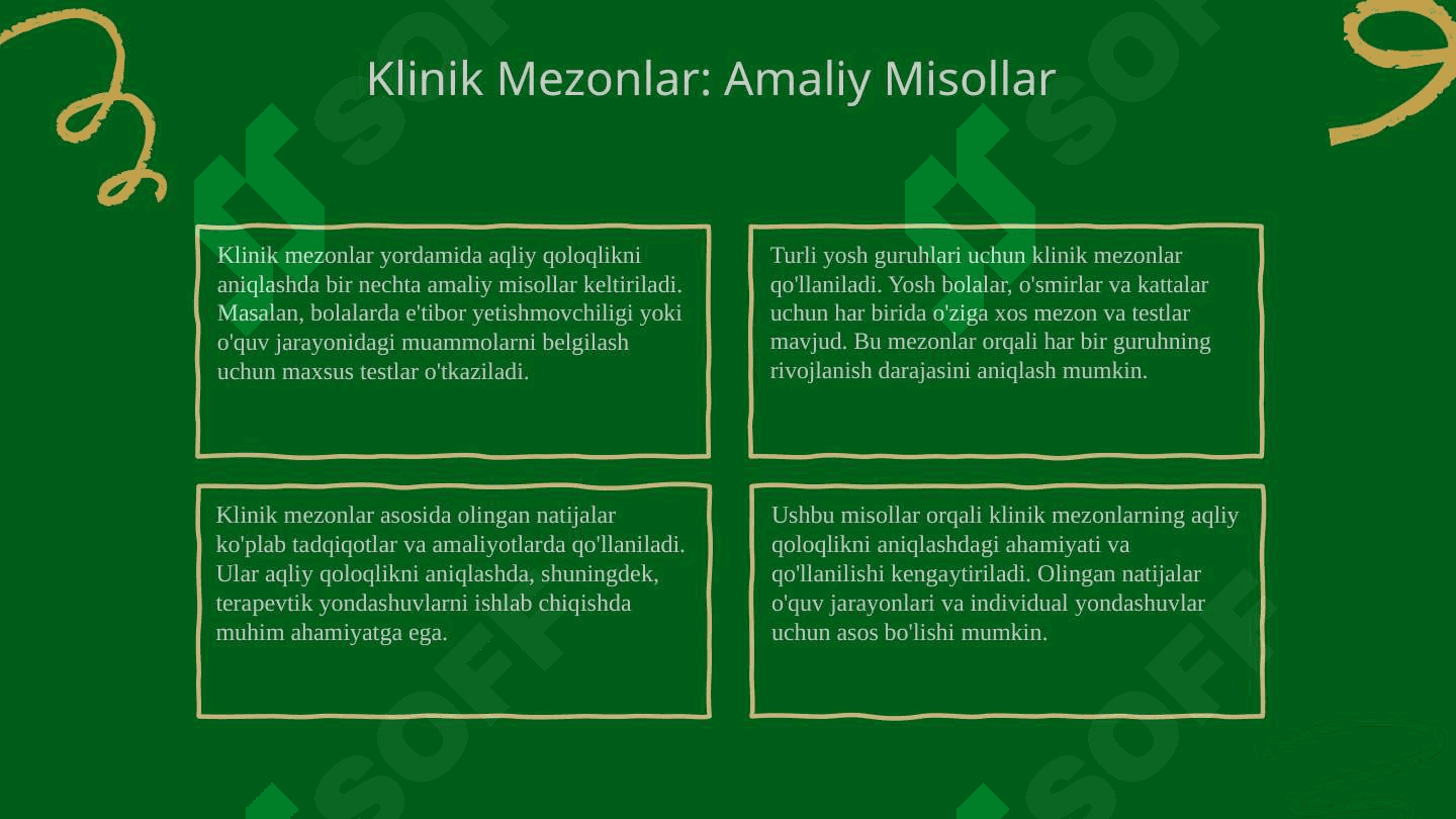 Aqliy qoloqlikni belgilash. Klinik, psixologik, pedagogik mezonlar 6
