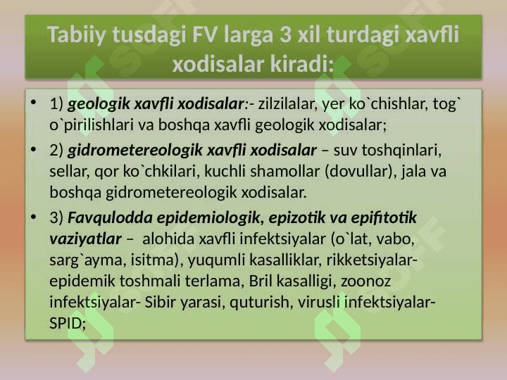 Favqulodda vaziyatlar ularni oldini olish va harakat qilish Davlat tizimi. Uning asosiy vazifalari. Favqulodda vaziyatlarda Davlat tizimining axborot boshqaruvi. 6