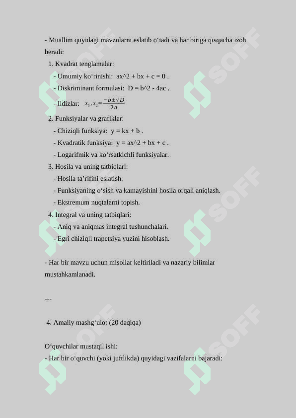 Yakunlovchi dars 11-sinf Algebra (2024-2025) 3