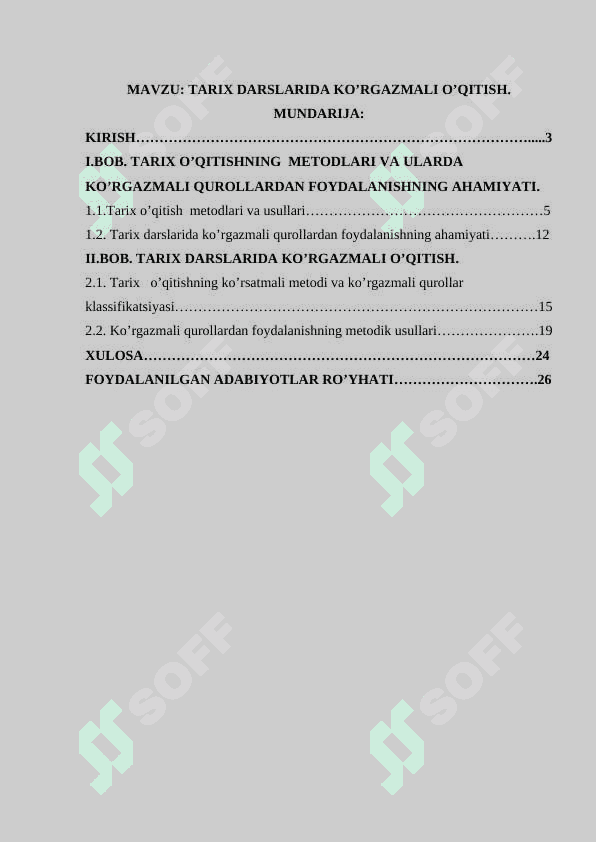 TARIX DARSLARIDA KO'RGAZMALI O'QITISH 2