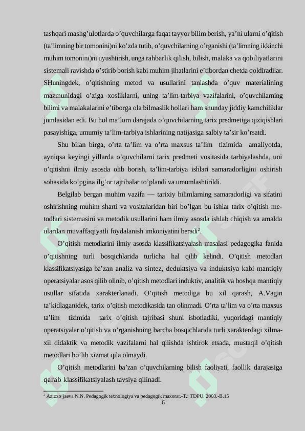 TARIX DARSLARIDA KO'RGAZMALI O'QITISH 6