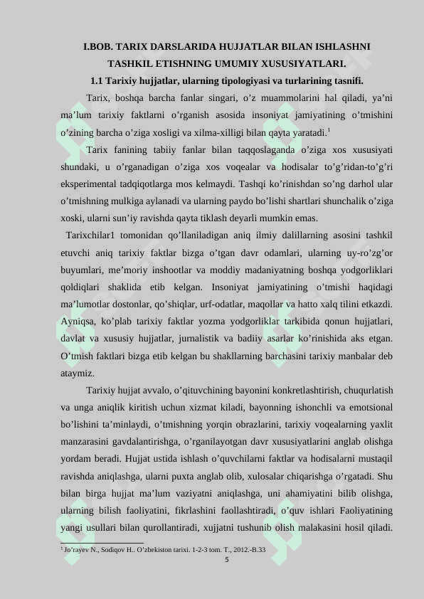 Tarix shaxs va jamiyat fanida tarixiy hujjatlar bilan ishlash 5