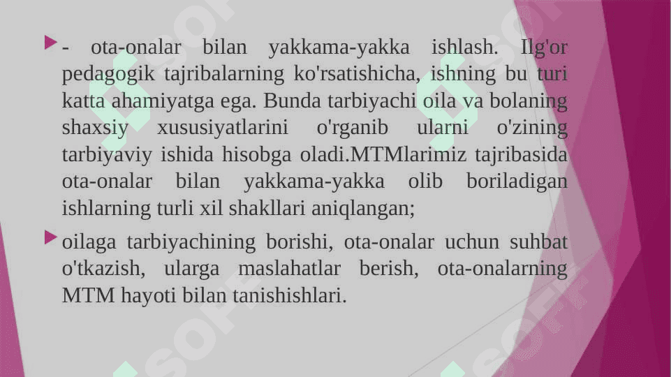MTT larida ota–onalar bilan hamkorlik ishlariga inovatsion yondashuv 8