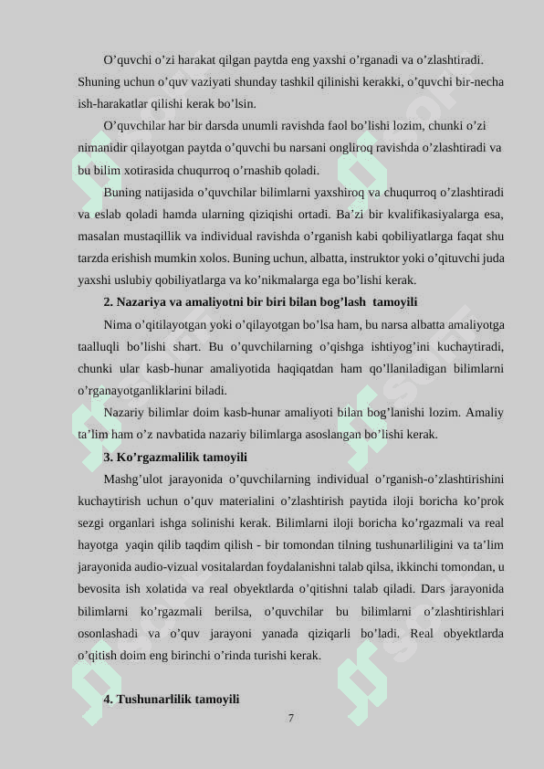 Tarix darsining didaktik asoslari 7
