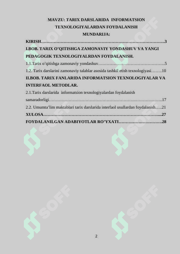 Tarix darslarida  informatsion texnologiyalardan foydalanish 2