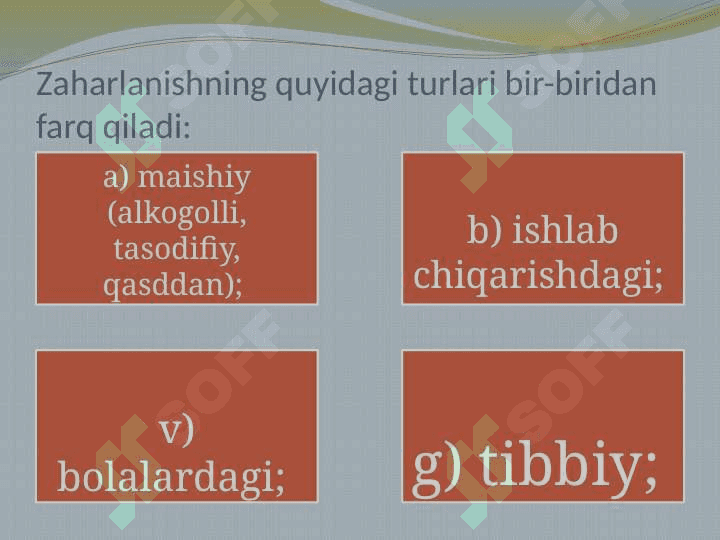 ZAHARLANISH VA ZAHARLANISHDA BIRINCHI TIBBIY YORDAM KO‘RSATISH 3