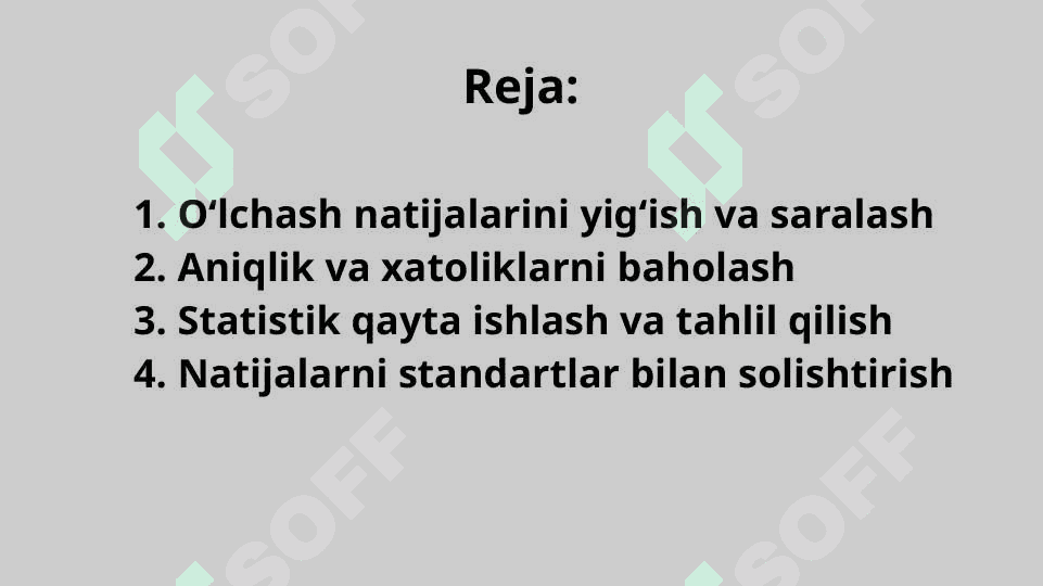 Oʻlchash natijalarini qayta ishlash 2