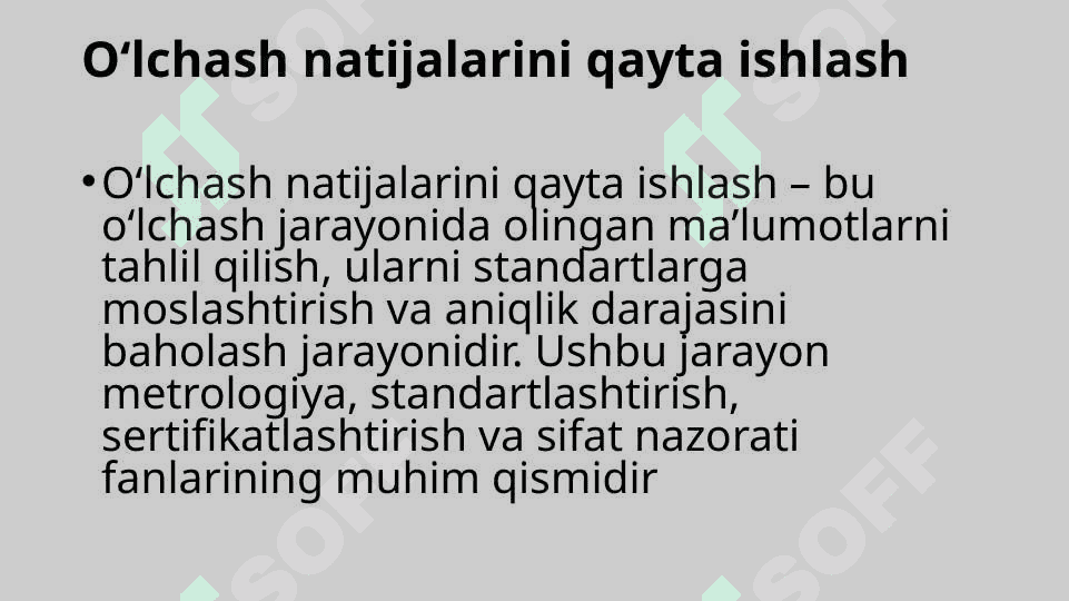 Oʻlchash natijalarini qayta ishlash 3