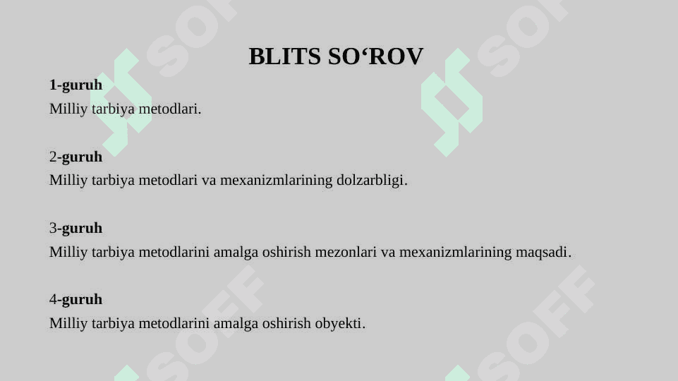 Milliy tarbiya metodlarini amalga oshirish mezonlari hamda mexanizmlari 8