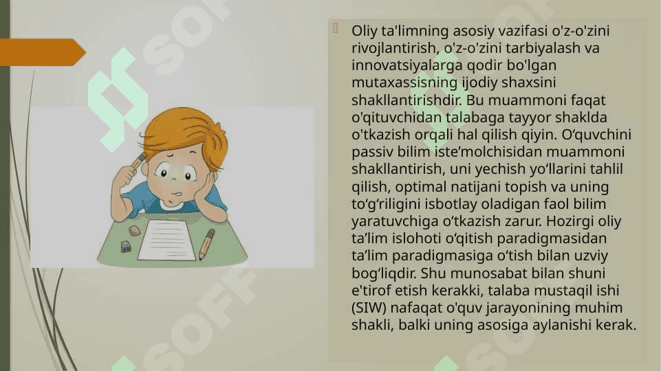 Mustaqil ta'lim va uning turlari, bajarilishi 3