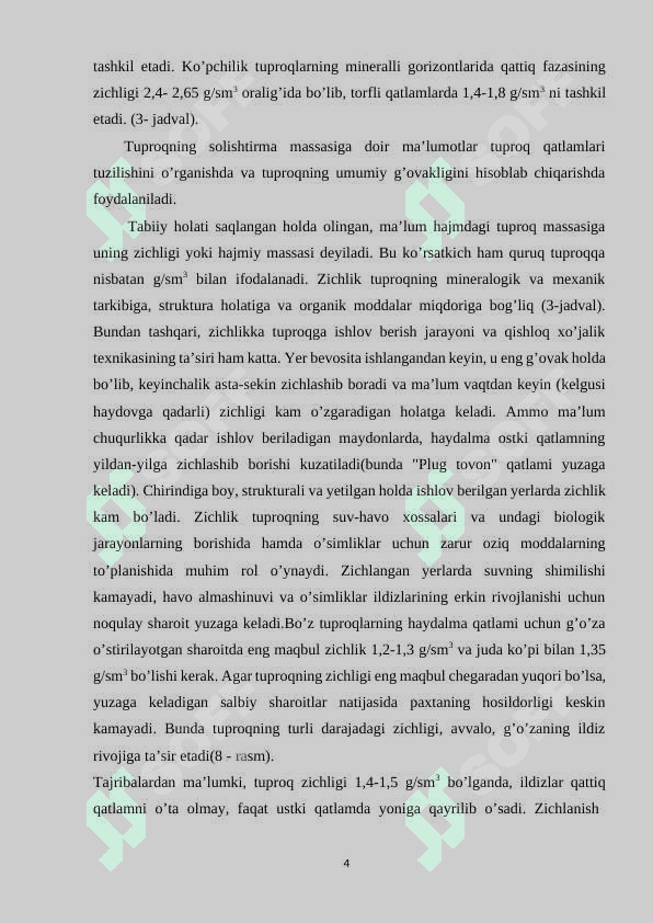 TUPROQNING FIZIK XOSSALARI 4