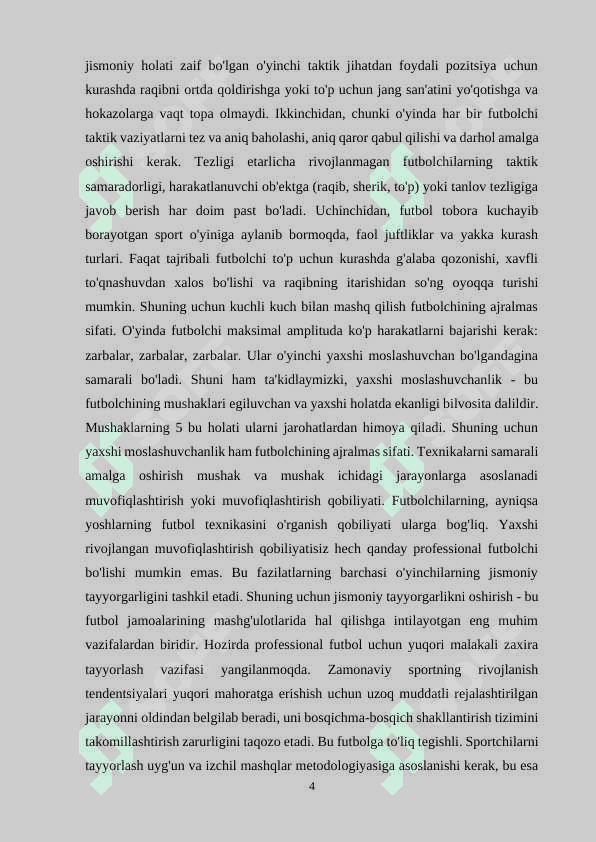 Futbol o’yini taktikasi 5