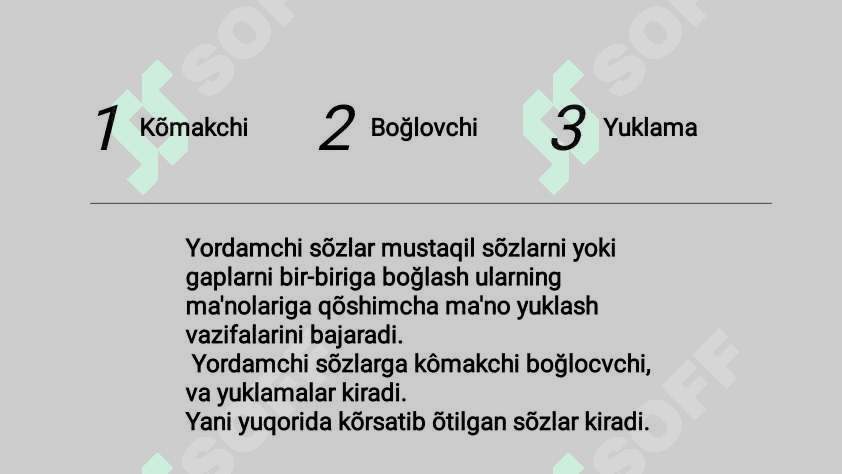 Yordamchi so‘zlar . Ko‘makchilar 4