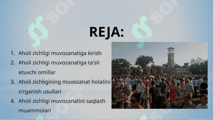 Populyatsiya zichligining muvozanat holati 2
