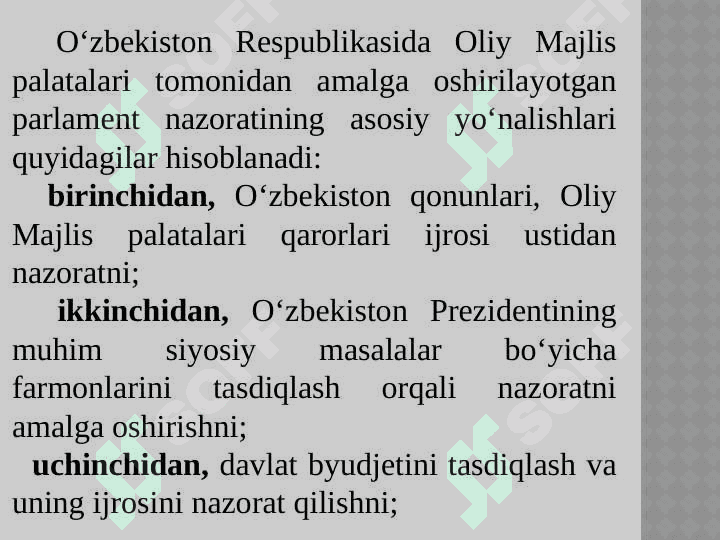 Umumdavlat nazorat organlari va ularning moliyaviy nazoratni tashkil etishi 8