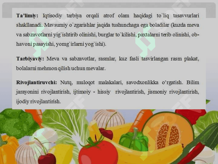 Sabzavot va mevalar 6