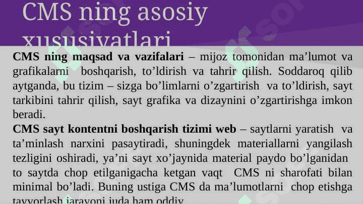 Kontentni boshqarish tizimlari (CMS) 4