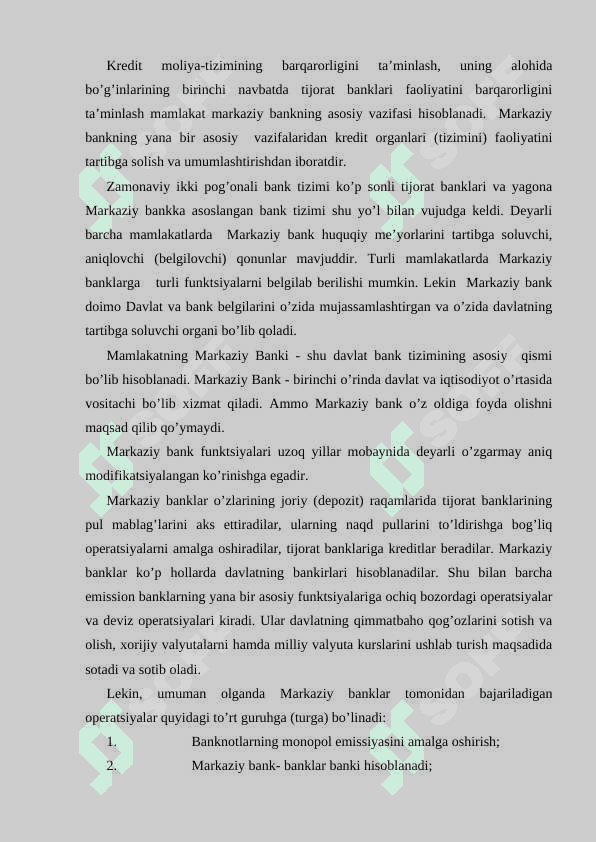 Bank tizimi. Pul-kredit siyosati 4