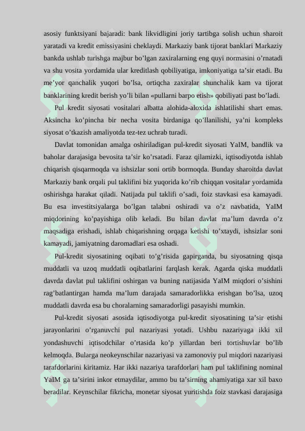 Bank tizimi. Pul-kredit siyosati 8