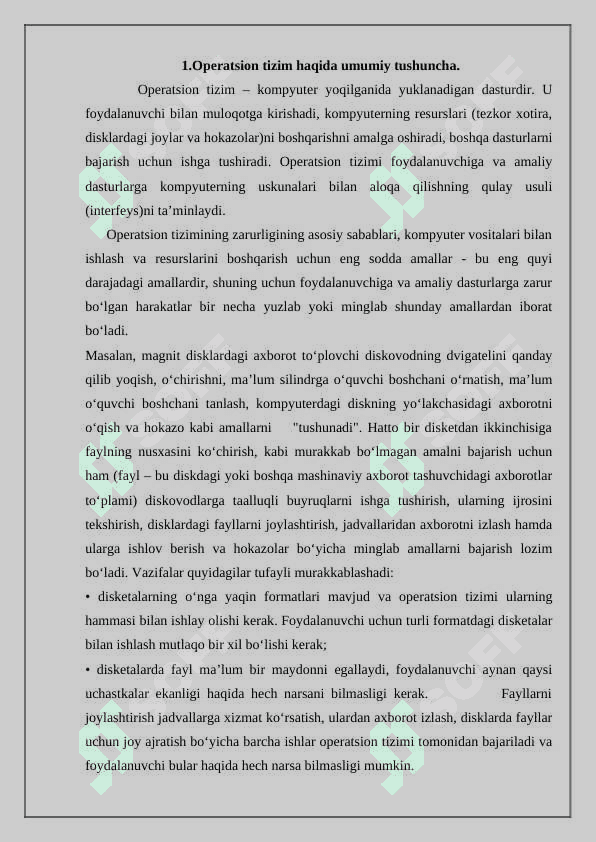 Statsionar va mobil operatsion tizim 2