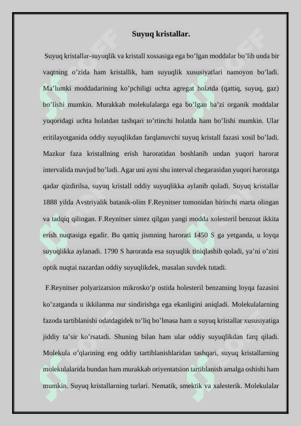 Suyuq kristallar va ularning xususiyatlari 2