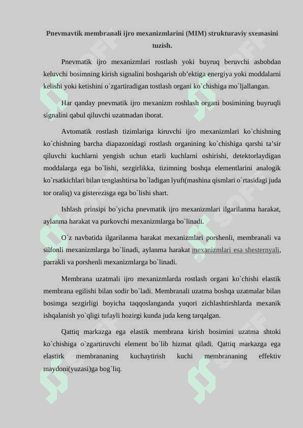 Pnevmatik membranali ijro mexanizmlarini hisoblash va tanlash 2